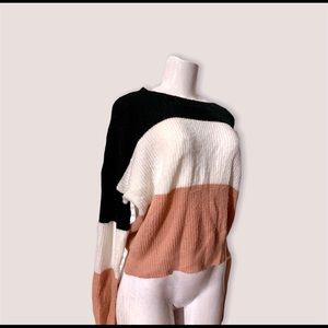 Black pink & white cozy knitwear sweater